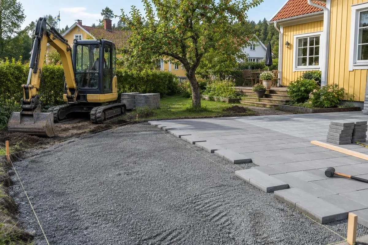 Grävhjälp för stenläggning