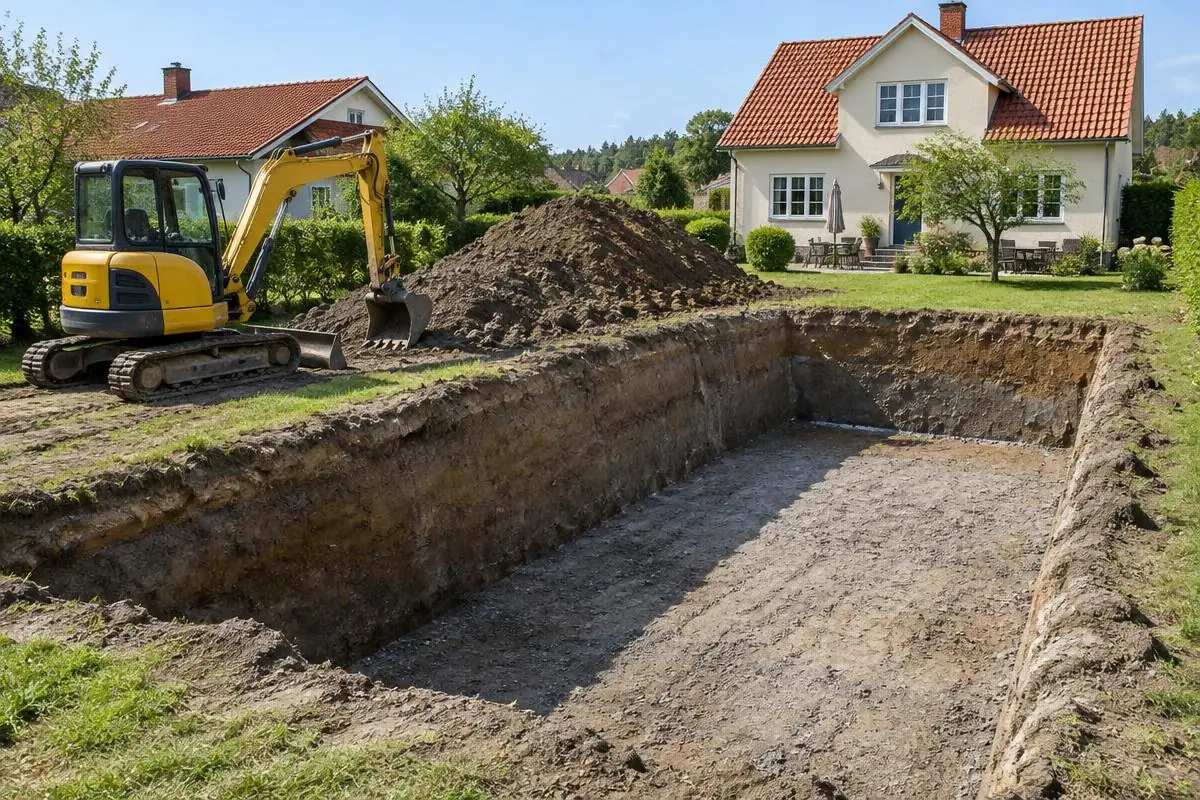 Gräva för pool