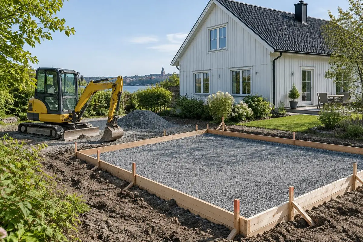 Gräva för platta på mark
